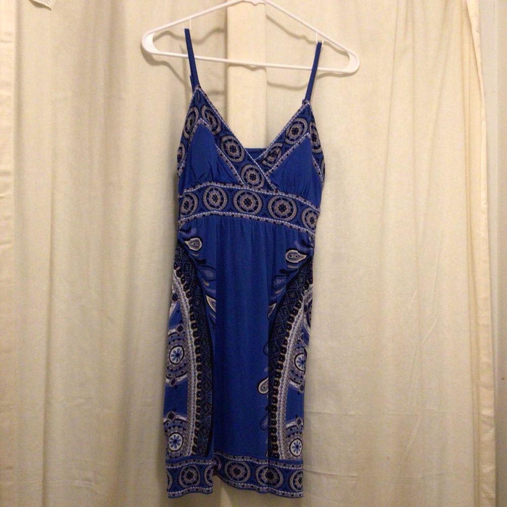 Blue Spaghetti Strap Mini Sundress Resort Wear
